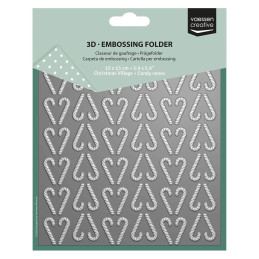 Vaessen Creative - 3D Embossing Folder - Candy Canes - 3625-0601