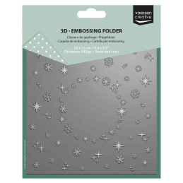 Vaessen Creative - 3D Embossing Folder - Snow & Stars - 3625-0604