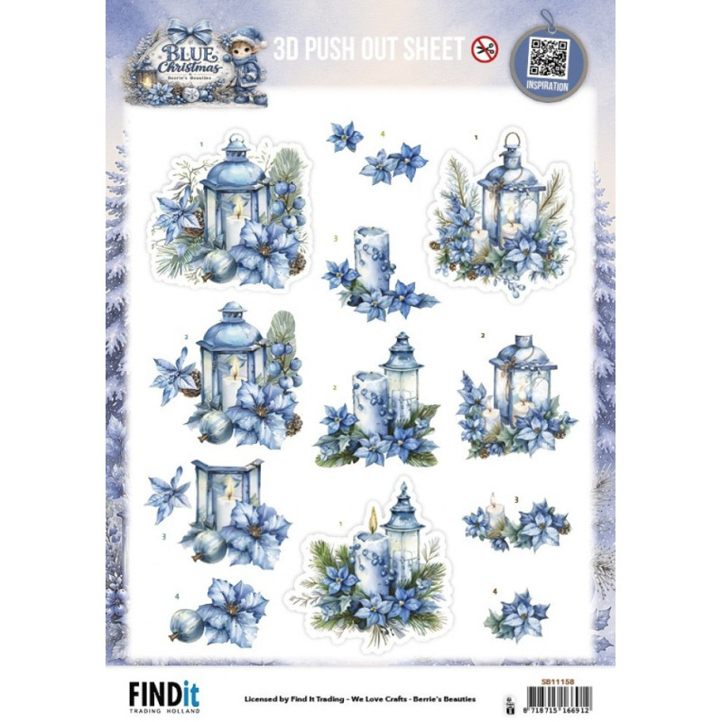 Pushout - Berries Beauties - Blue Christmas - Christmas Lanterns - SB11158