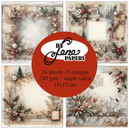By Lene - Papirpakke 15x15 - Christmas Punk - BLP084