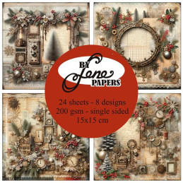 By Lene - Papirpakke 15x15 - Christmas Punk - BLP084