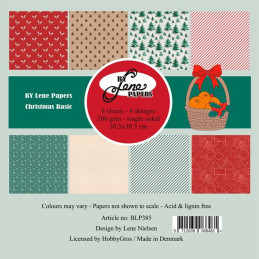 By Lene - Papirpakke 30x30 - Christmas Basic - BLP385