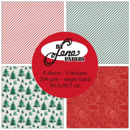 By Lene - Papirpakke 30x30 - Christmas Basic - BLP385