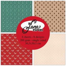 By Lene - Papirpakke 30x30 - Christmas Basic - BLP385