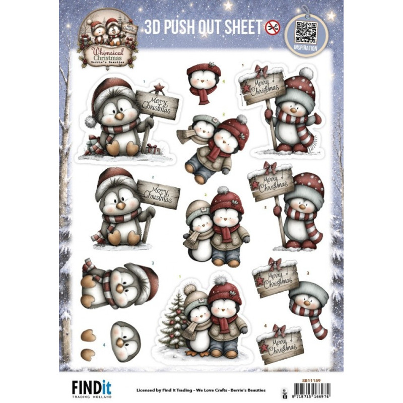 Pushout - Berries Beauties - Whimsical Christmas - Penguins - SB11159