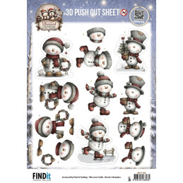 Pushout - Berries Beauties - Whimsical Christmas - Snowmen - SB11160