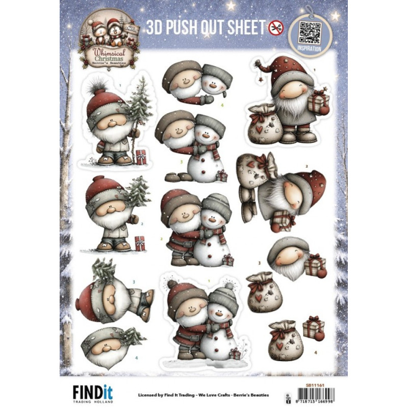 Pushout - Berries Beauties - Whimsical Christmas - Santa Claus - SB11161