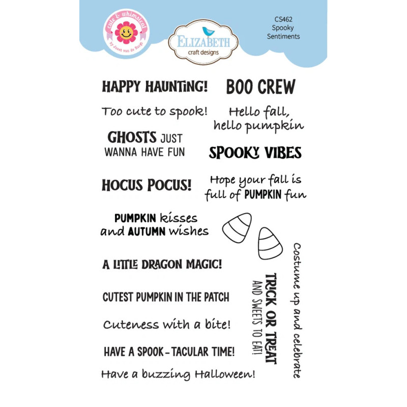 Elizabeth Craft Designs - Stamps - Cute & Whimsical - Spooky Sentiments
