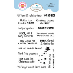 Elizabeth Craft Designs - Stamps - Cute & Whimsical - Snuggle Season Sentiments