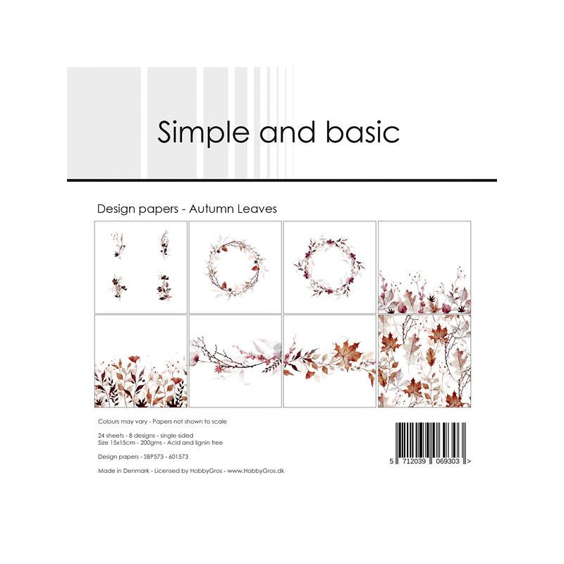 Simple And Basic - Papirpakke 15x15 - Autumn Leaves - SBP573