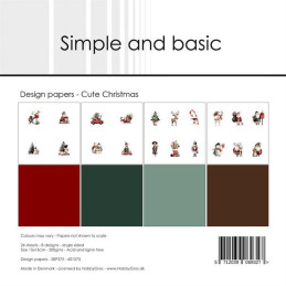 Simple And Basic - Papirpakke 15x15 - Cute Christmas - SBP575