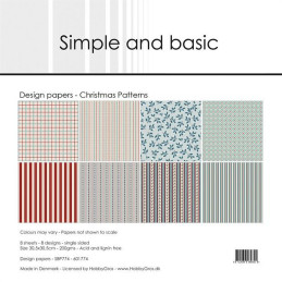 Simple And Basic - Papirpakke 30.5x30.5 - Christmas Patterns - SBP774
