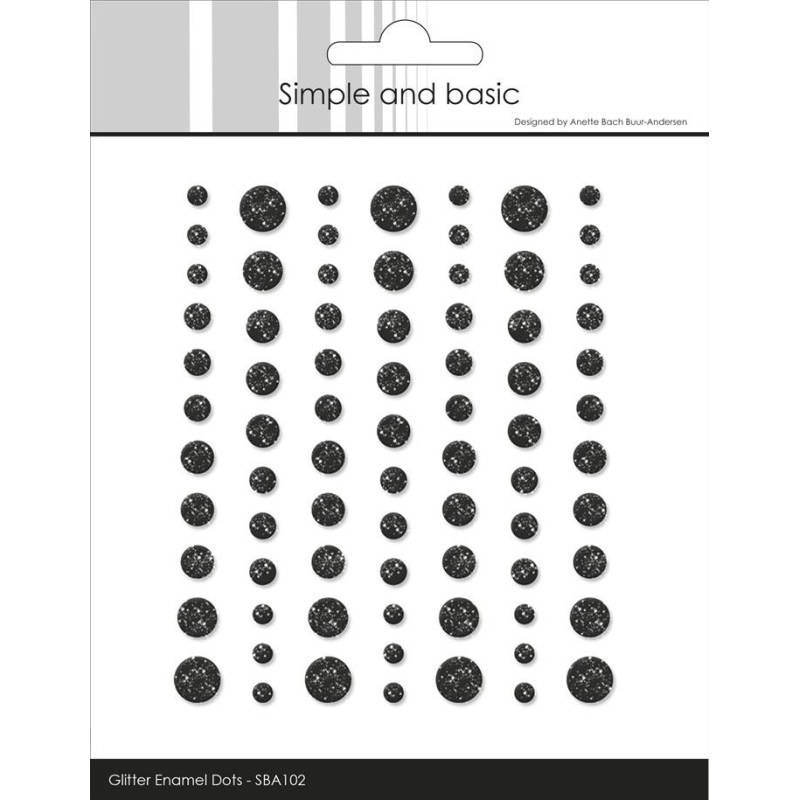 Simple And Basic - Gliter Enamel Dots - Black