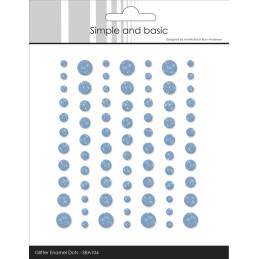 Simple And Basic - Gliter Enamel Dots - Light Blue