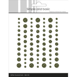 Simple And Basic - Gliter Enamel Dots - Forest Green