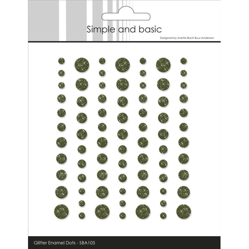 Simple And Basic - Gliter Enamel Dots - Forest Green