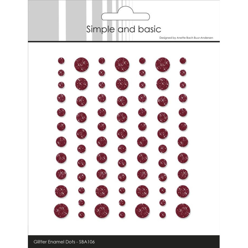 Simple And Basic - Gliter Enamel Dots - Wine Red