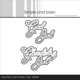 Simple And Basic - Press Plate/Hot Foil Plate + Dies - God jul / Glædelig Jul