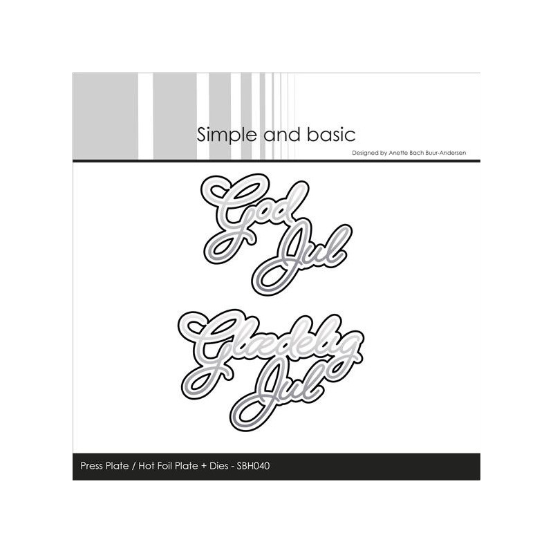 Simple And Basic - Press Plate/Hot Foil Plate + Dies - God jul / Glædelig Jul