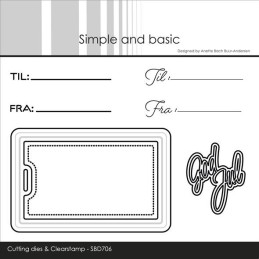 Simple And Basic - Die + Stempel - Gift Tag With Elegant Edges - SBD706
