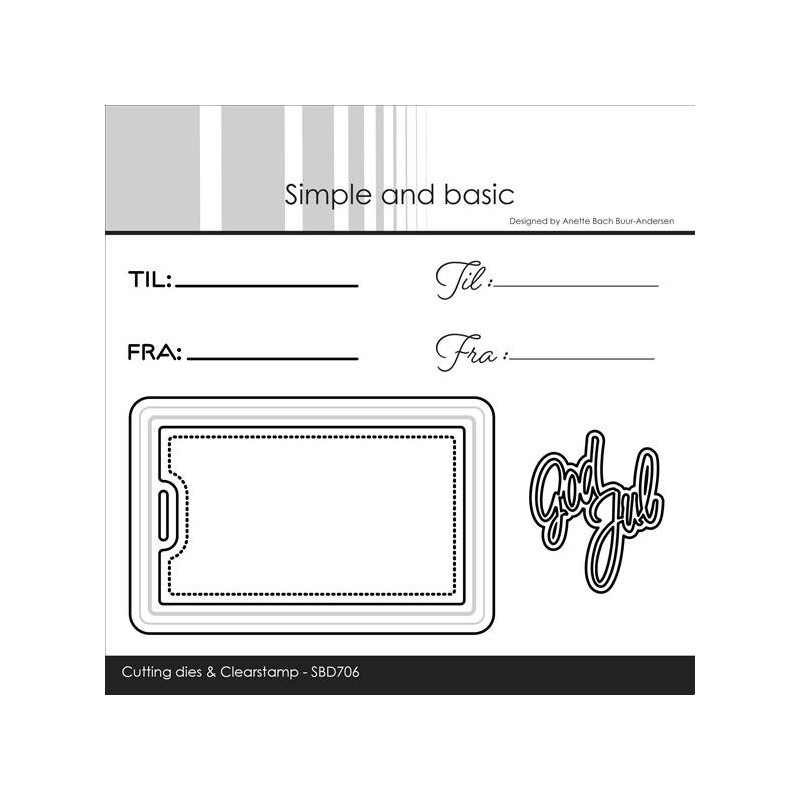 Simple And Basic - Die + Stempel - Gift Tag With Elegant Edges - SBD706