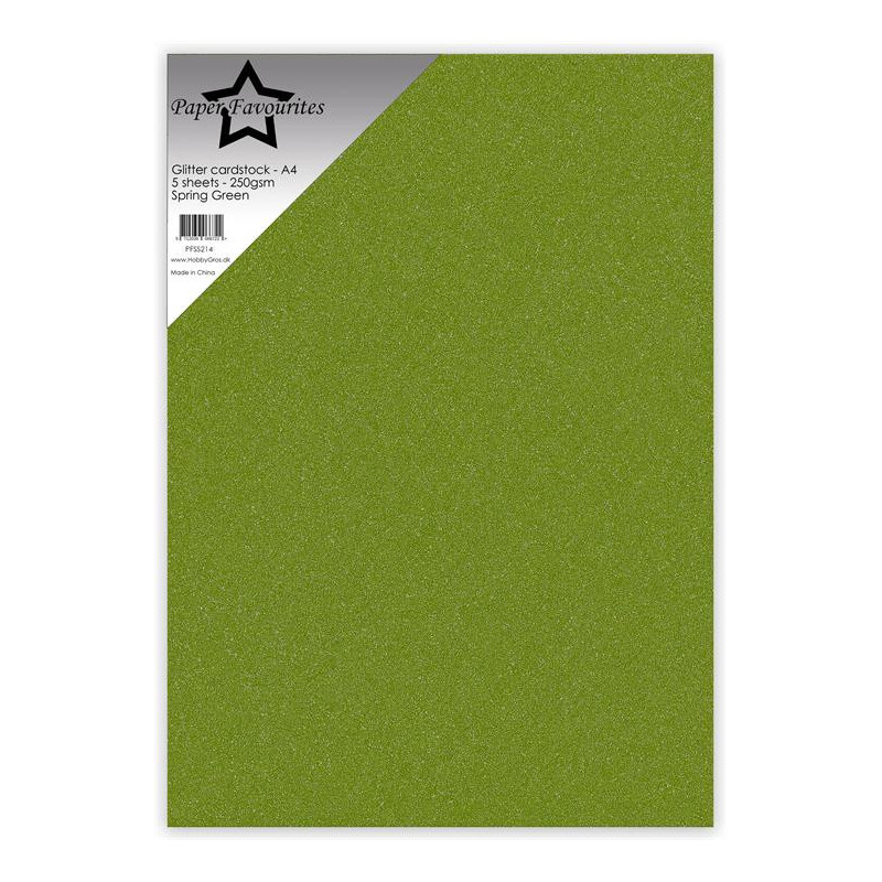 Paper Favourites - Glitter Cardstock - Spring Green