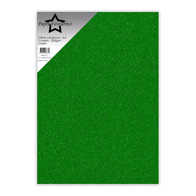 Paper Favourites - Glitter Cardstock - Green - PFSS215