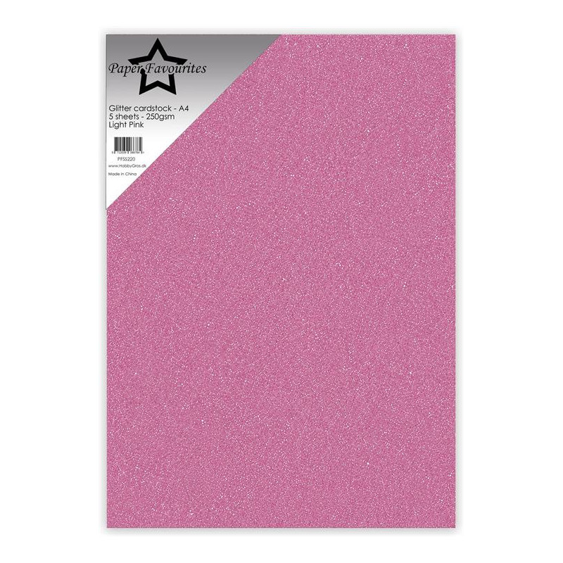 Paper Favourites - Glitter Cardstock - Light Pink