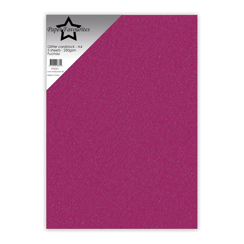 Paper Favourites - Glitter Cardstock - Fuchsia - PFSS221