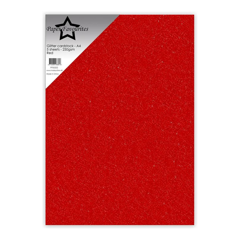 Paper Favourites - Glitter Cardstock - Red