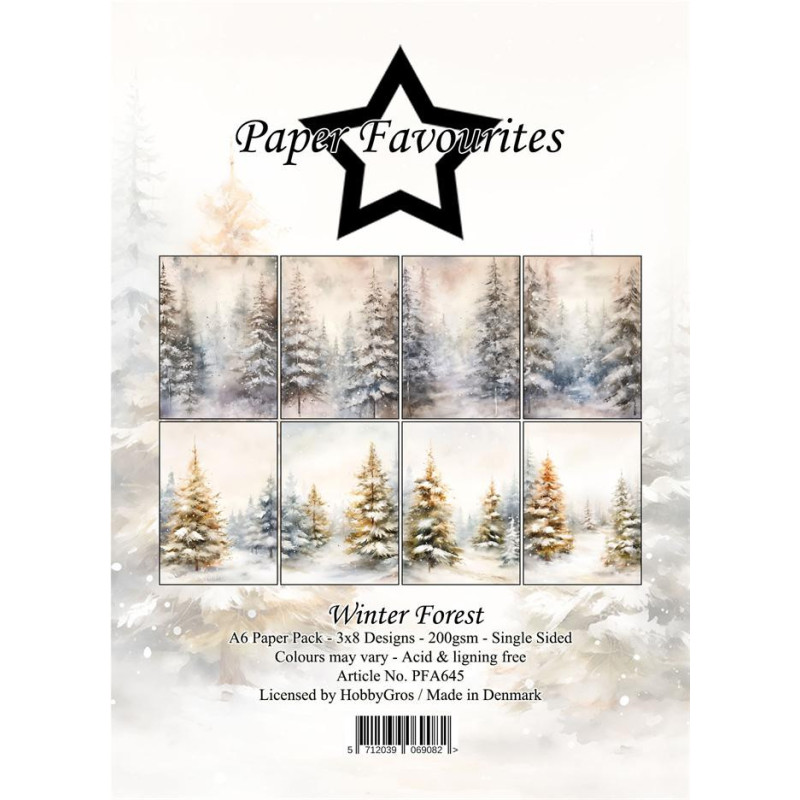 Paper Favourites - Papirpakke A6 - Winter Forest - PFA645