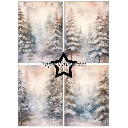 Paper Favourites - Papirpakke A6 - Winter Forest - PFA645