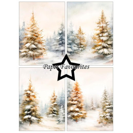 Paper Favourites - Papirpakke A6 - Winter Forest - PFA645