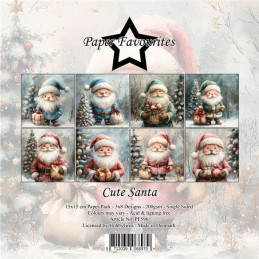Paper Favourites - Papirpakke 15x15 - Cute Santa - PF596