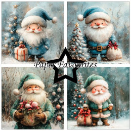 Paper Favourites - Papirpakke 15x15 - Cute Santa - PF596