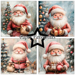 Paper Favourites - Papirpakke 15x15 - Cute Santa - PF596