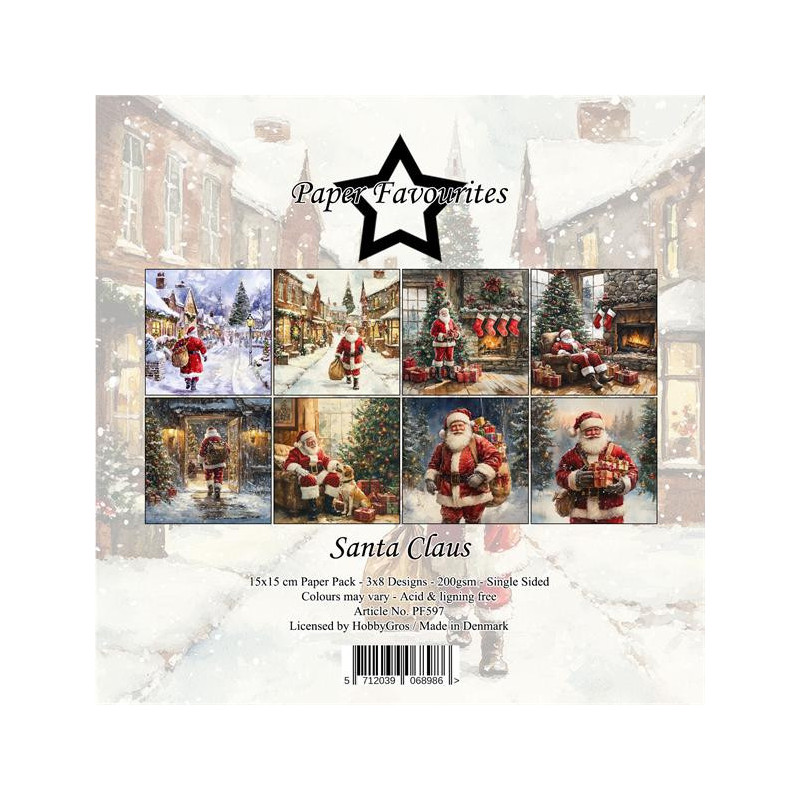 Paper Favourites - Papirpakke 15x15 - Santa Claus - PF597