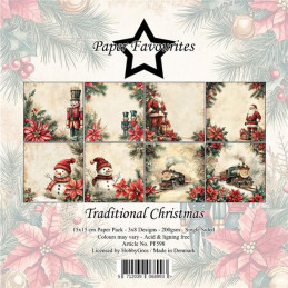 Paper Favourites - Papirpakke 15x15 - Traditional Christmas - PF598