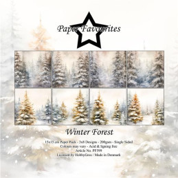Paper Favourites - Papirpakke 15x15 - Winter Forest - PF599