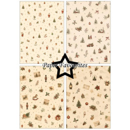 Paper Favourites - Papirpakke A5 - Retro Christmas - PFA237