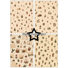 Paper Favourites - Papirpakke A5 - Retro Christmas - PFA237