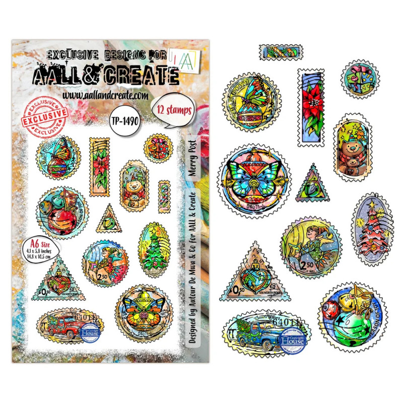 AALL And Create - Stamp Set A6 - Postcards Of Cheer - Merry Post - AALL-TP-1490