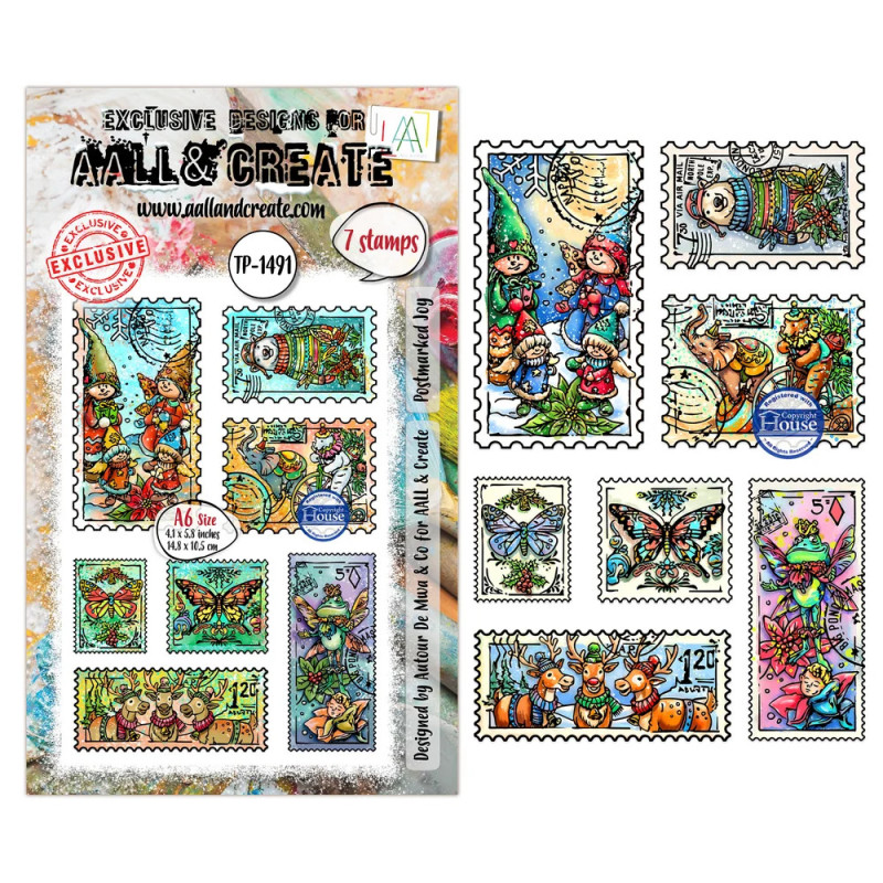 AALL And Create - Stamp Set A6 - Postcards Of Cheer - Postmarked Joy - AALL-TP-1491