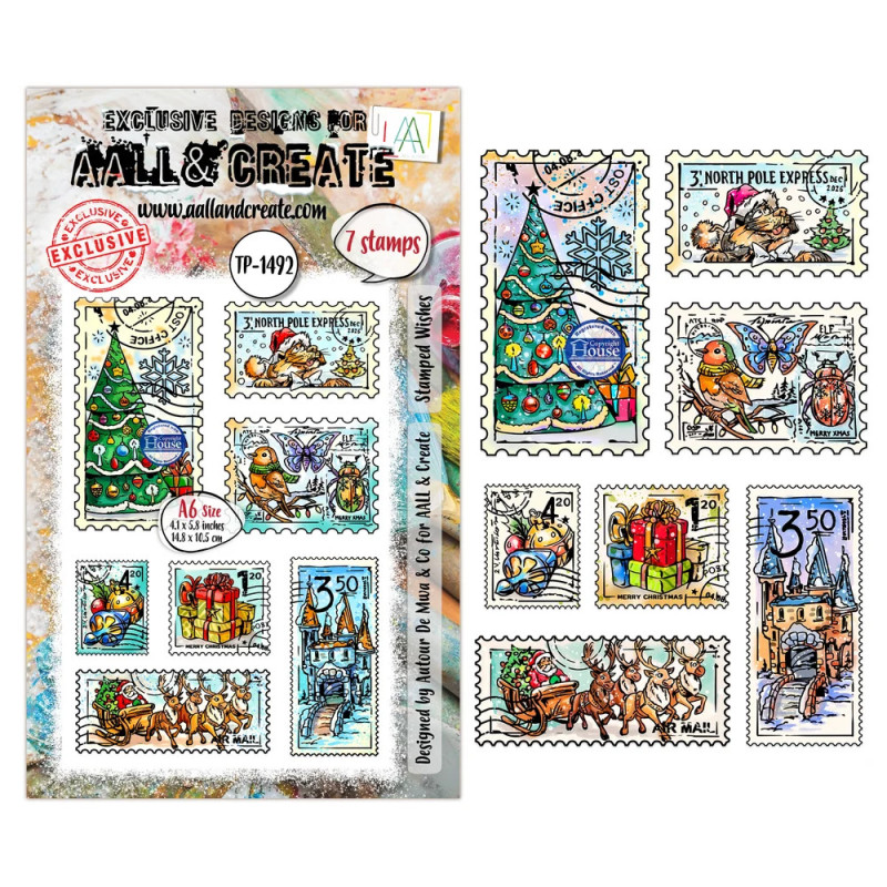 AALL And Create - Stamp Set A6 - Postcards Of Cheer - Stamped Wishes - AALL-TP-1492