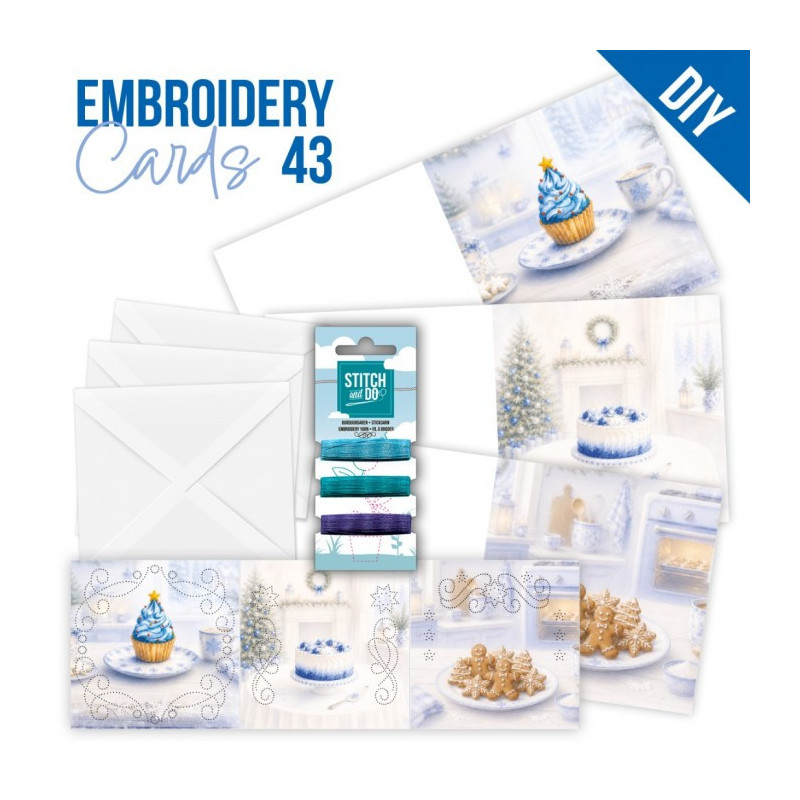 Stitch And Do Cards 43 - Blue Christmas Treats