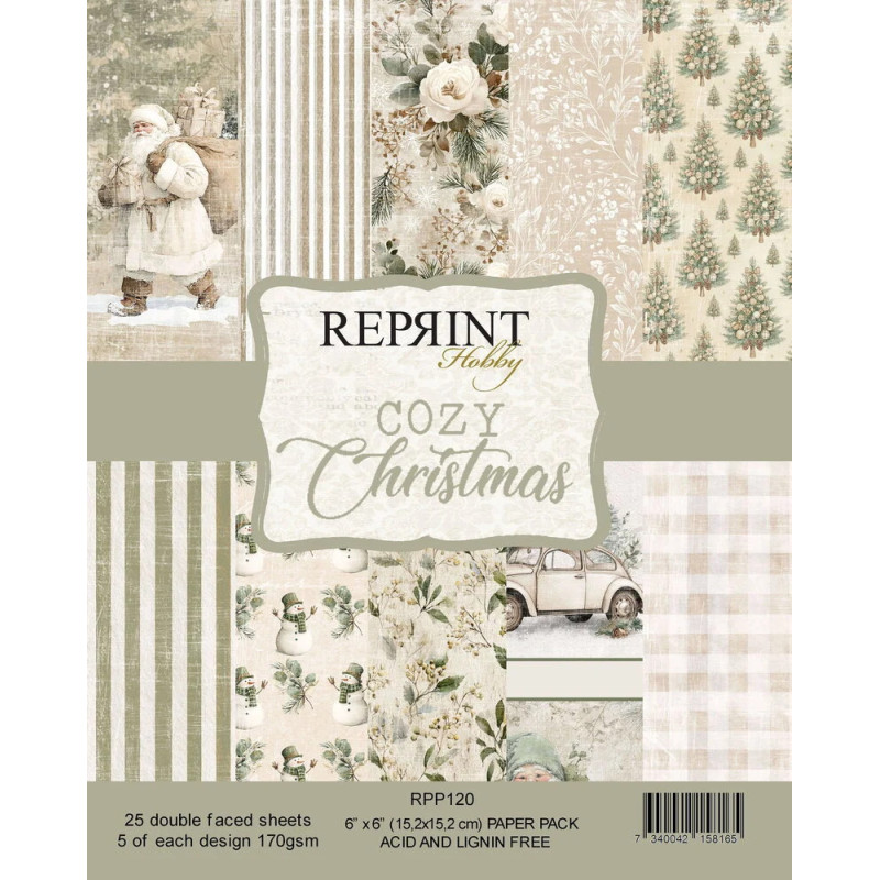Reprint - Papirpakke 15x15 - Cozy Christmas - RPP120