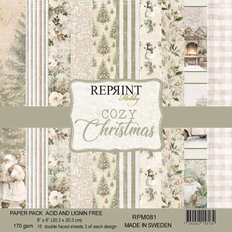 Reprint - Papirpakke 20x20 - Cozy Christmas - RPM081