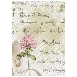 Stamperia - Mini Rice Paper A6 - Flowers And Poems - DFSA6X13