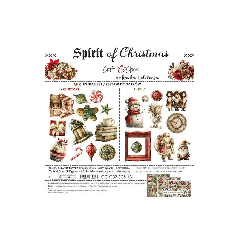 Craft O'Clock - Extras Set - Spirit Of Christmas - Mix - CC-C87-SCS-13
