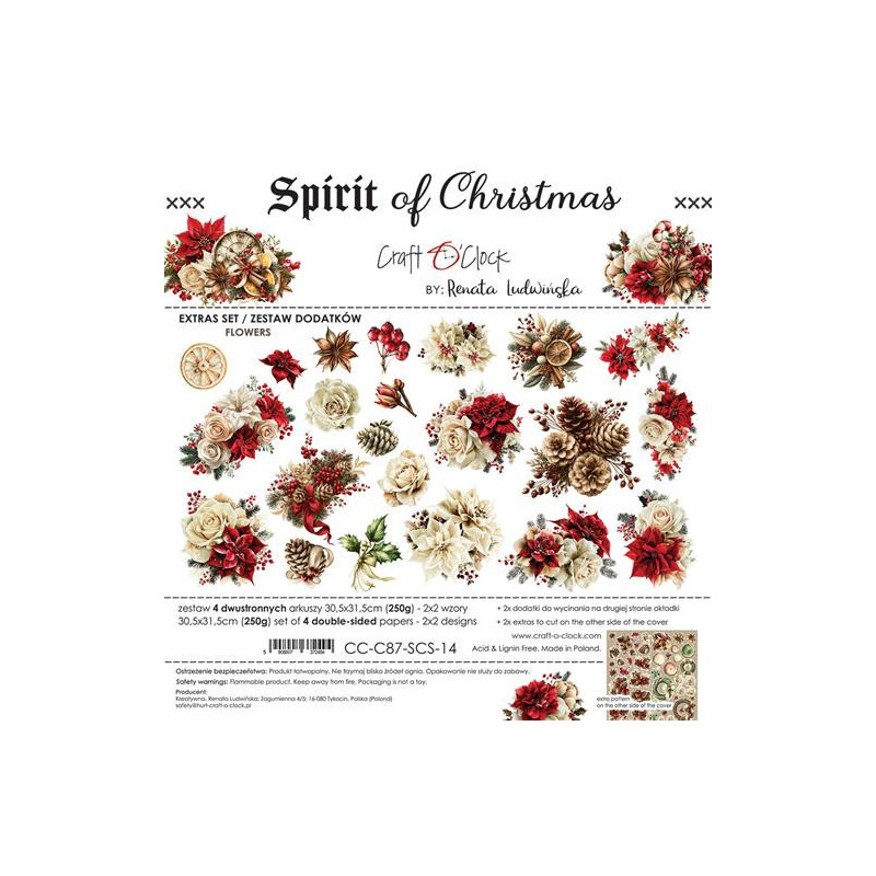 Craft O'Clock - Extras Set - Spirit Of Christmas - Flowers - CC-C87-SCS-14